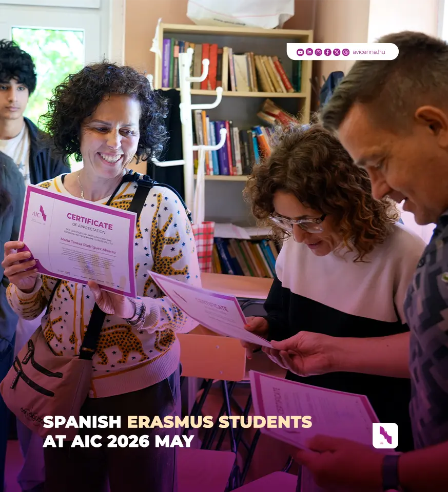 Spanish Erasmus Students at Avicenna International College, certificate and celebration