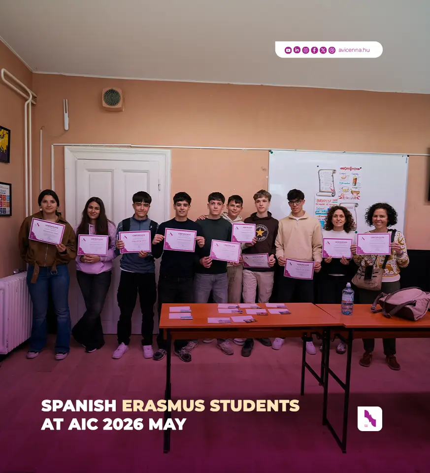 Spanish Erasmus Students at Avicenna International College, certificate and celebration