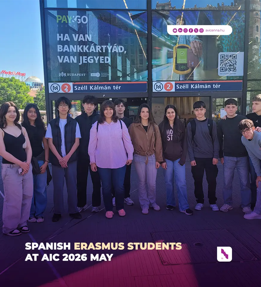 Spanish Erasmus Students at Avicenna International College, at Szél Kálmán tér